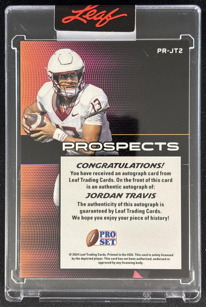 Jordan Travis 2024 Pro Set Metal Prospects Lenticular Seminoles back