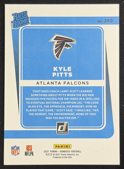 Kyle Pitts 2021 Panini Donruss Press Proof Premium Falcons