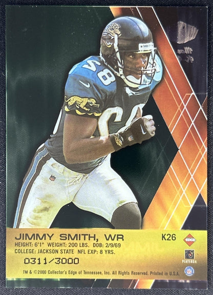 Jimmy Smith 2000 Collector's Edge Masters K Klub /3000 Jaguars back
