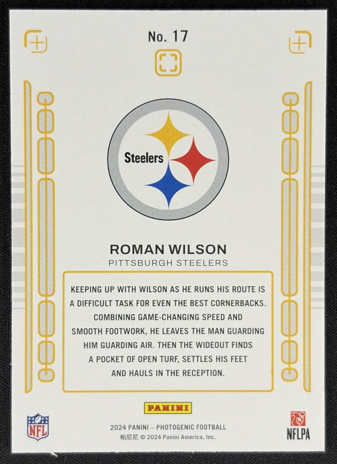 Roman Wilson 2024 Panini Photogenic Rookie Pix Steelers