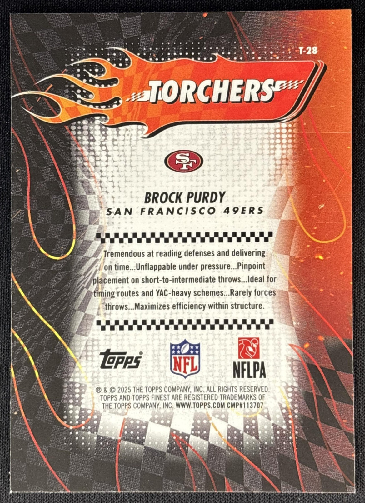 Brock Purdy 2025 Topps Finest Torchers