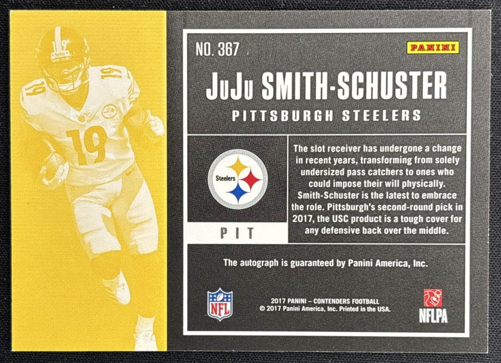 JuJu Smith-Schuster 2017 Panini Contenders Rookie Ticket Auto Variation Steelers