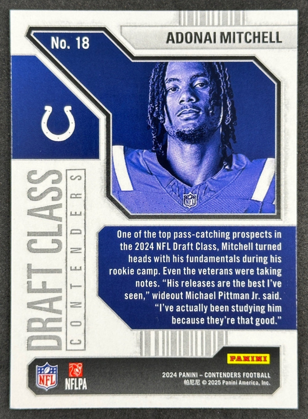 Adonai Mitchell 2024 Contenders Draft Class Red Colts Football Cards