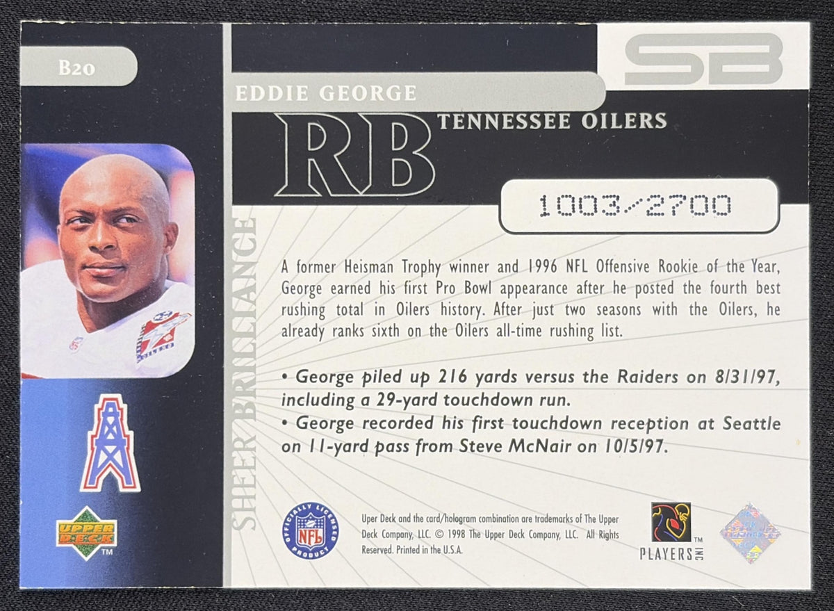 Eddie George 1998 Upper Deck Black Diamond Rookie Edition Sheer Brilliance /2700