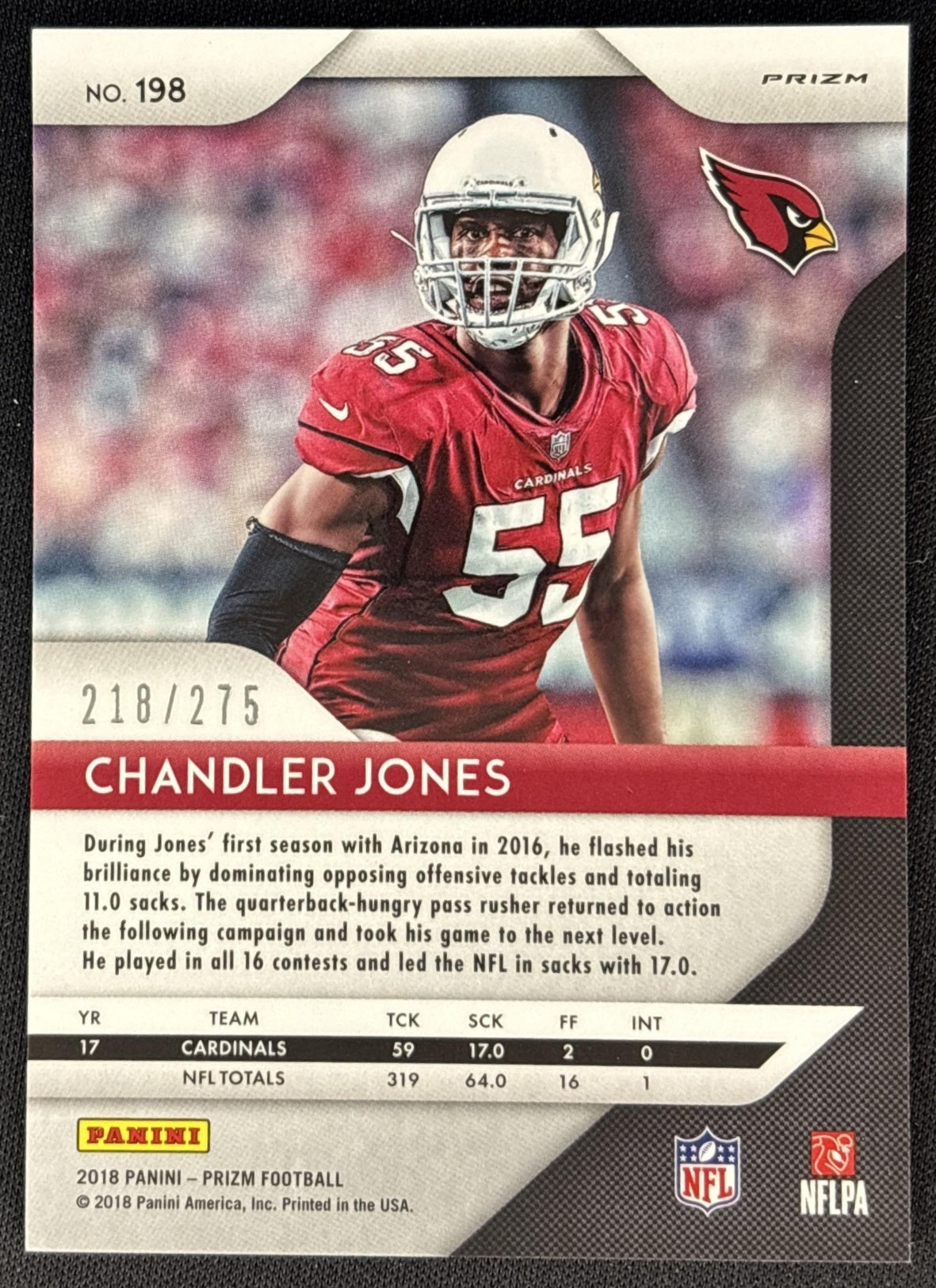 Chandler Jones 2018 Panini Prizm Hyper /275 Sports Trading Cards