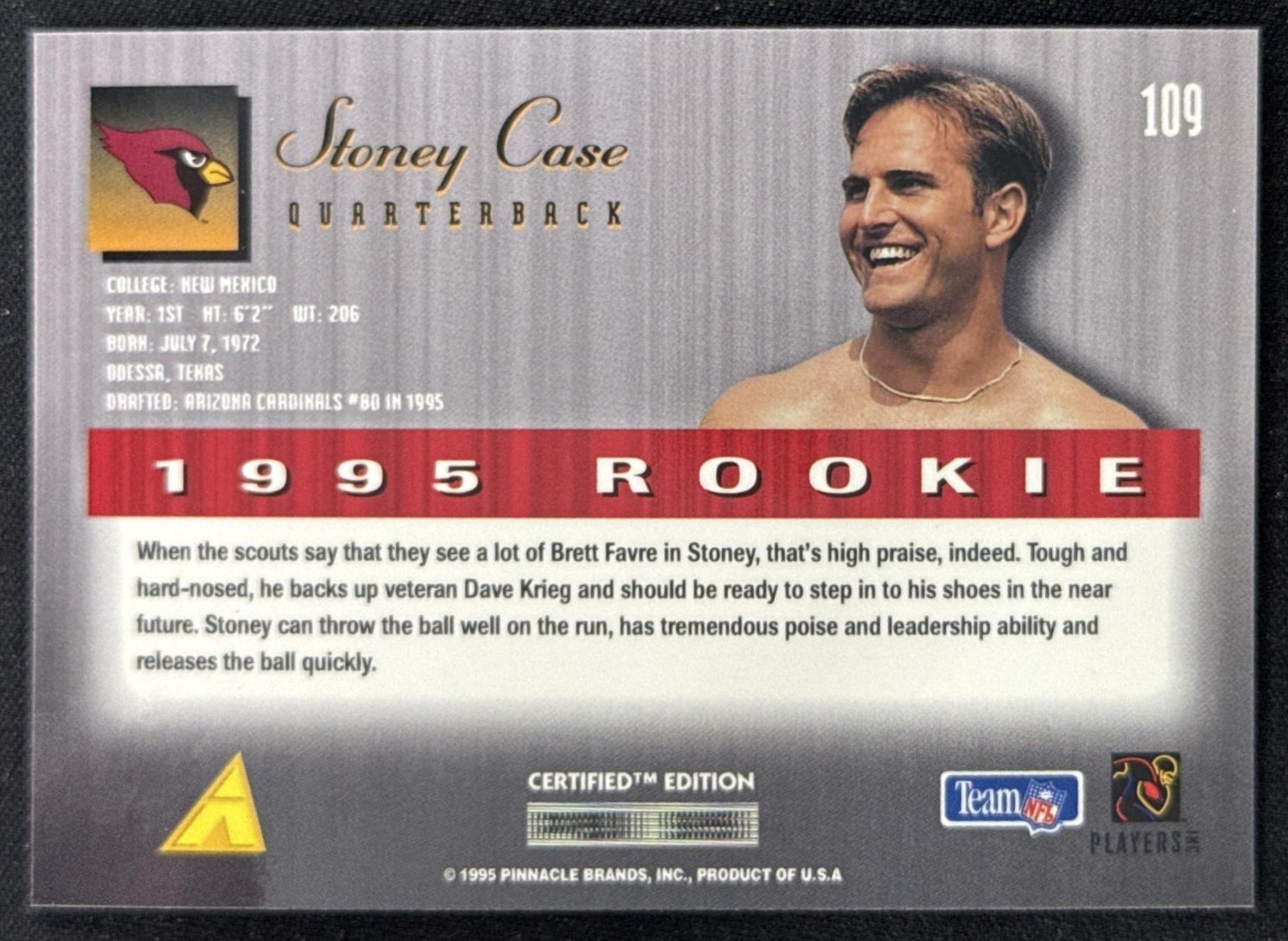Stoney Case 1995 Pinnacle Select Certified Cardinals
