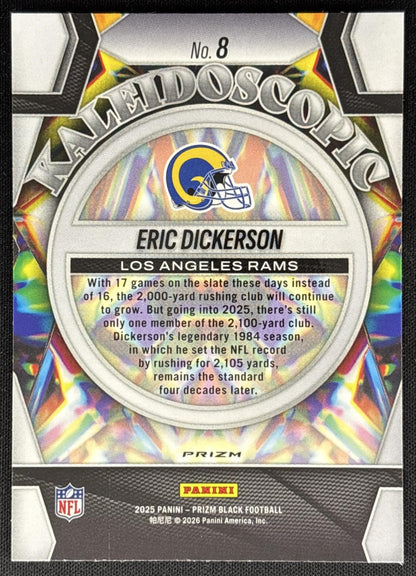 Eric Dickerson 2025 Panini Prizm Black Kaleidoscopic Silver Rams Sports Trading Cards