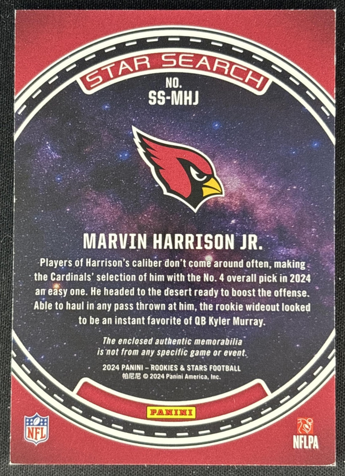 Marvin Harrison Jr. 2024 Panini Rookies & Stars Star Search Cardinals Sports Trading Cards