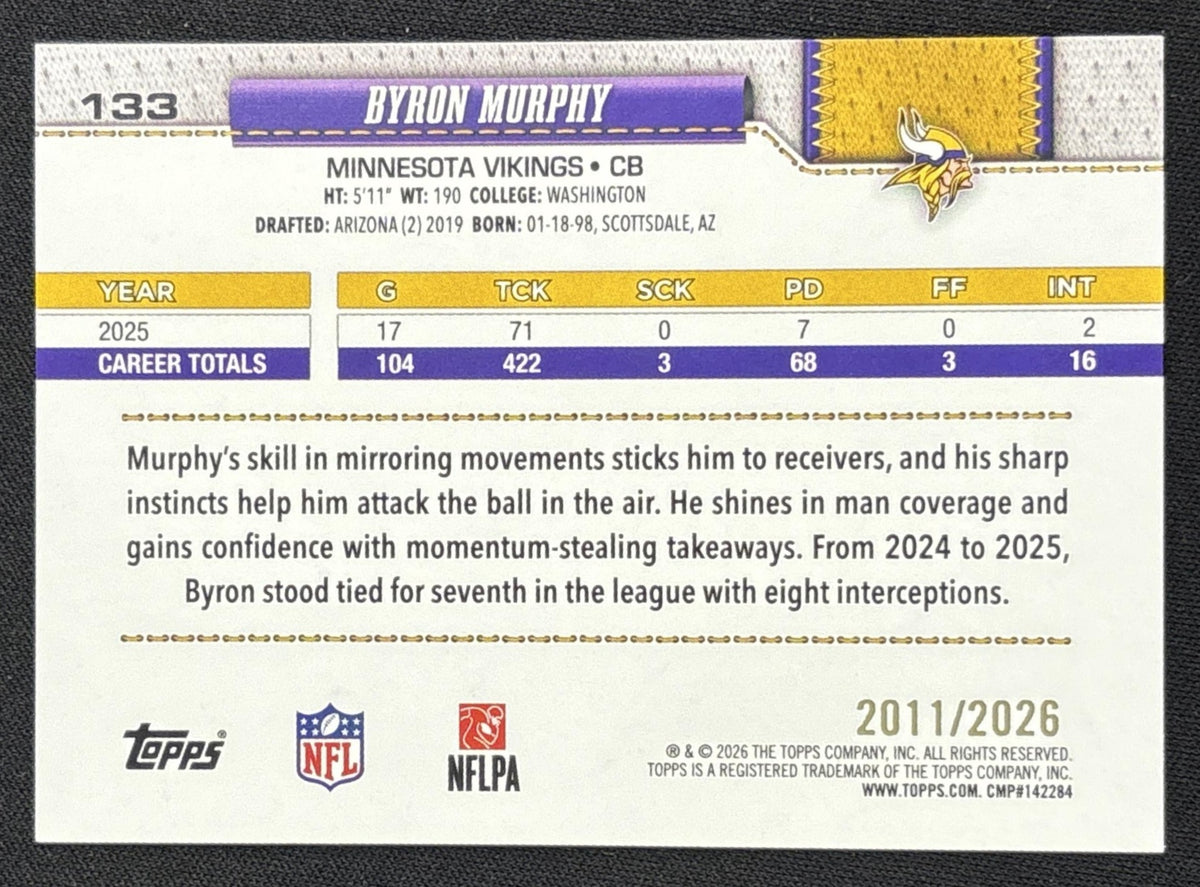 Byron Murphy 2026 Topps Gold /2026 Vikings