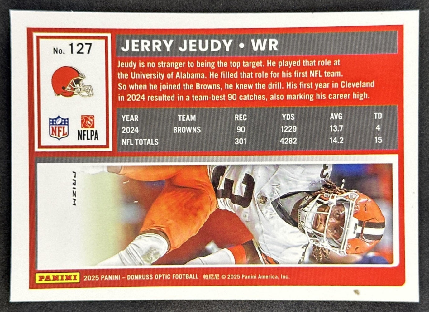 Jerry Jeudy 2025 Panini Donruss Optic Stars Prizm Browns Sports Trading Cards