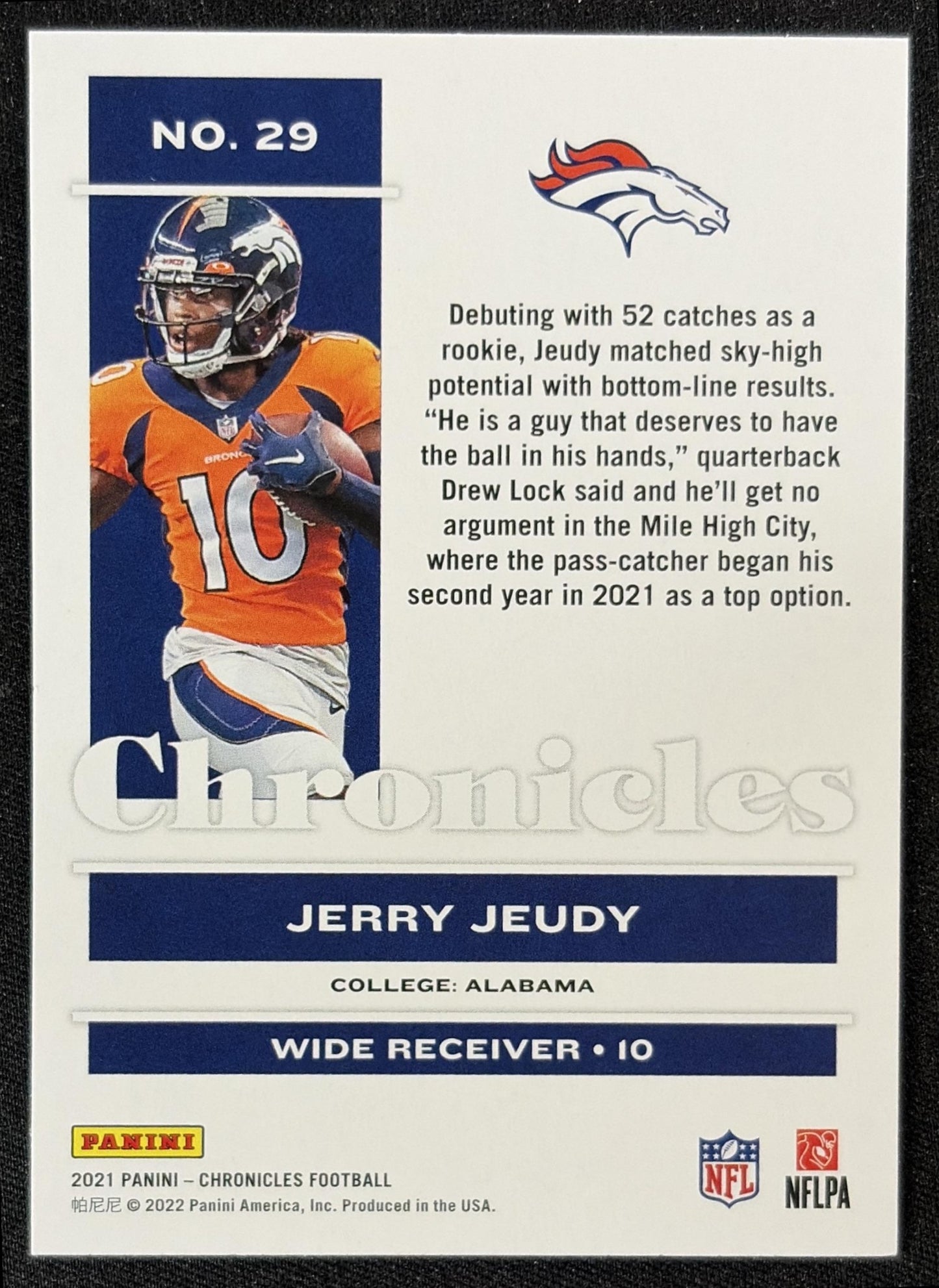 Jerry Jeudy 2021 Panini Chronicles Pink Broncos