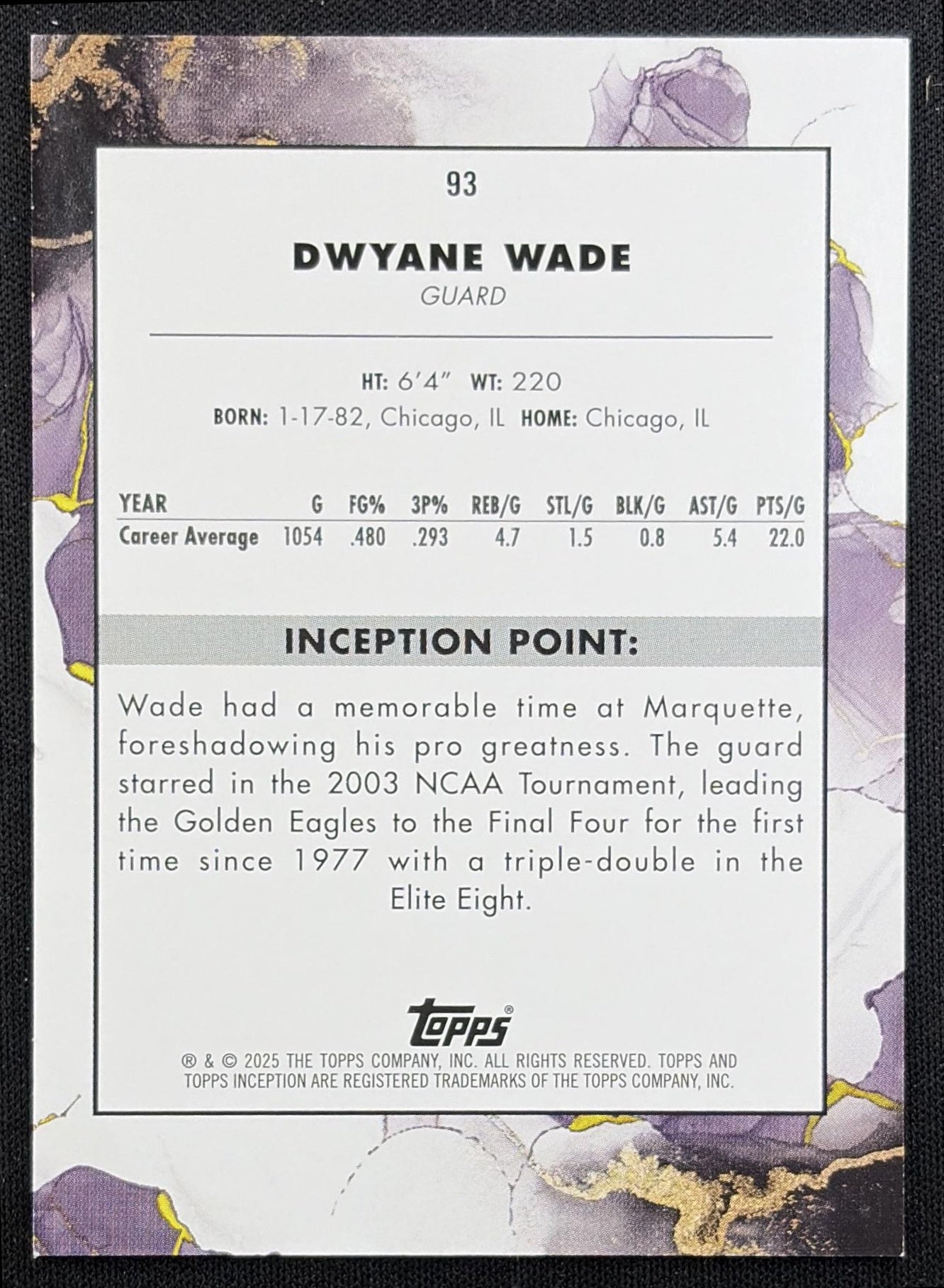 Dwyane Wade 2024 Topps Inception Heat
