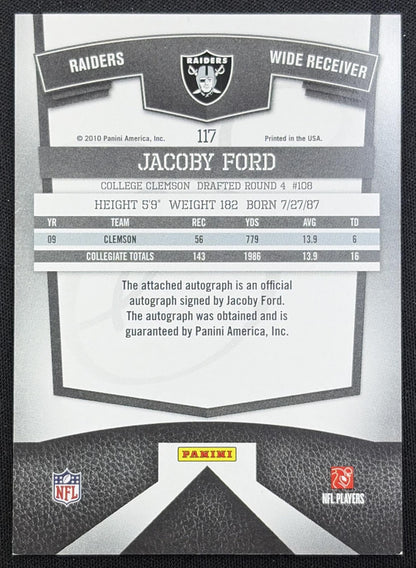 Jacoby Ford 2010 Panini Donruss Elite Turn of the Century Auto /499 Raiders