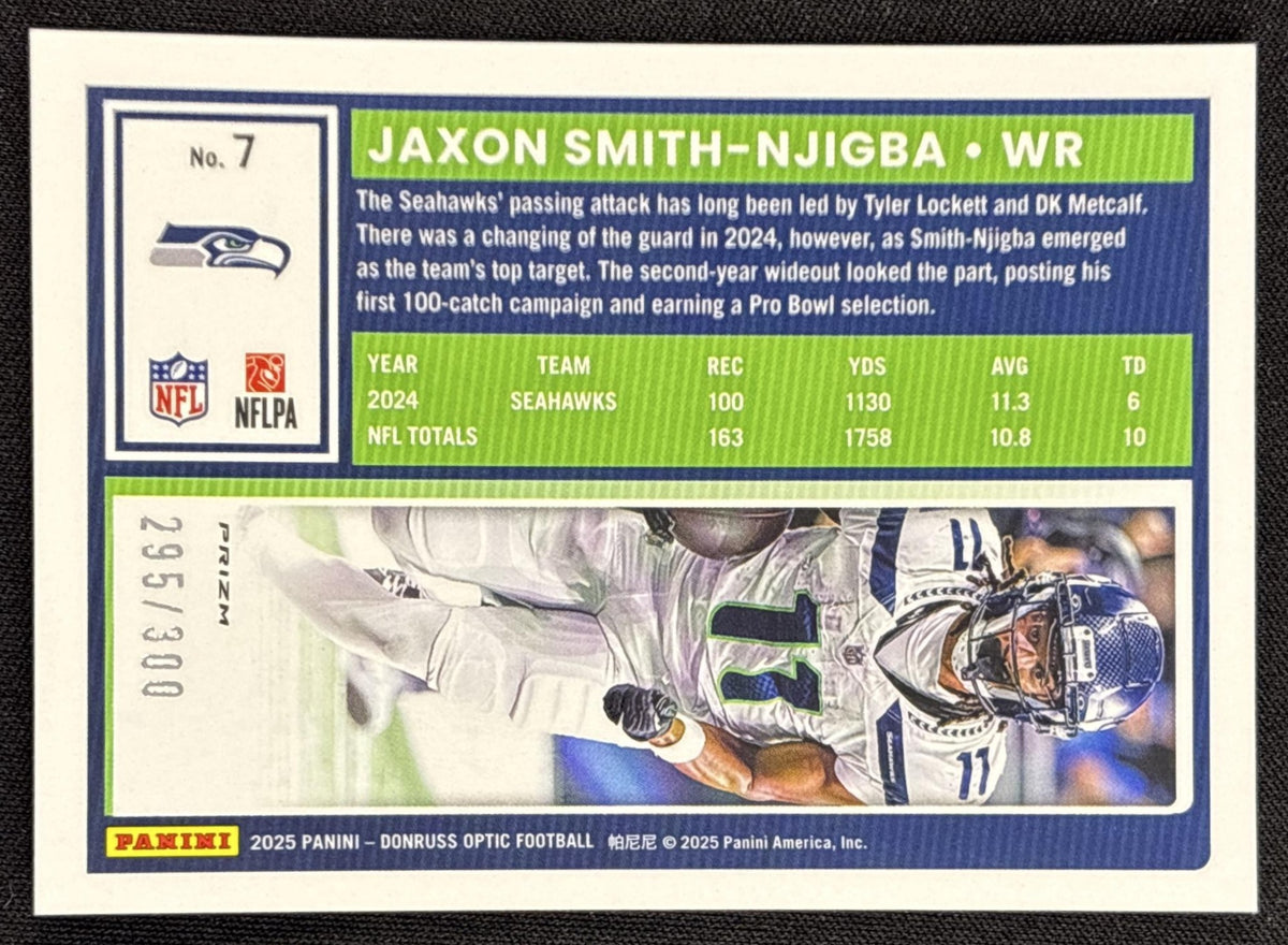 Jaxon Smith-Njigba 2025 Panini Donruss Optic Wave Prizm /300 Seahawks