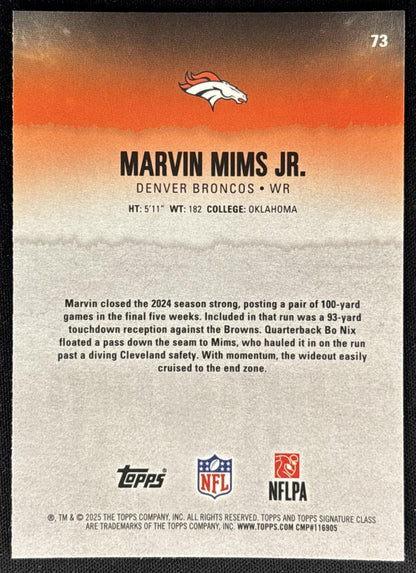 Marvin Mims Jr. 2025 Topps Signature Class Chrome Veteran Broncos Sports Trading Cards