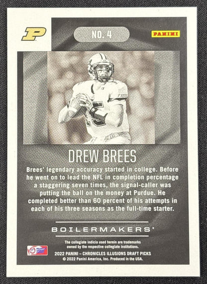 Drew Brees 2022 Panini Chronicles Draft Picks Illusions Red /149 Boilermakers