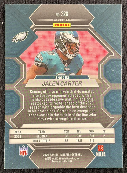 Jalen Carter 2023 Panini Mosaic Eagles Sports Trading Card