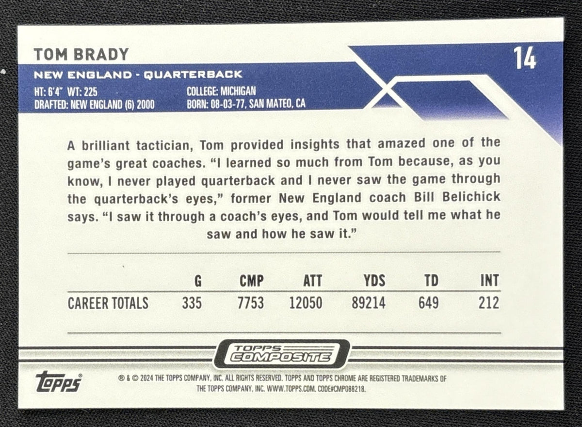 Tom Brady 2023 Topps Composite Chrome Magenta Refractor /399 Patriots