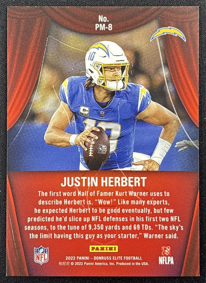 Justin Herbert 2022 Panini Donruss Elite Playmakers Chargers