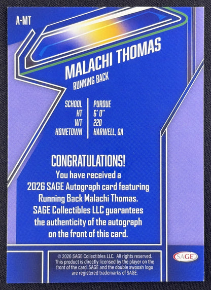 Malachi Thomas 2026 SAGE Auto