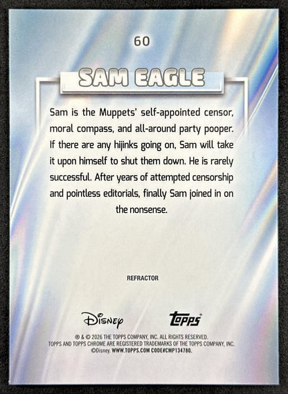 Sam Eagle 2026 Topps Chrome Disney Refractor The Muppets Back