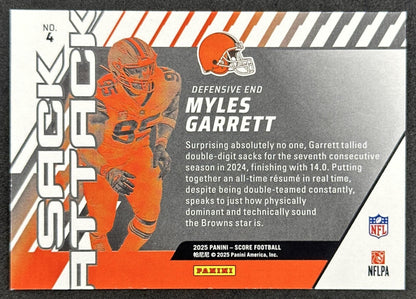 Myles Garrett 2025 Panini Score Sack Attack Red Browns