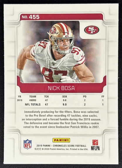 Nick Bosa 2019 Panini Chronicles Score Update Rookies 49ers back