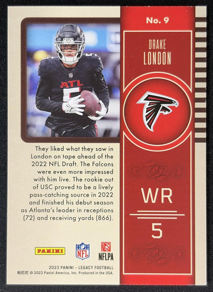 Drake London 2023 Panini Legacy Orange /199 Falcons back