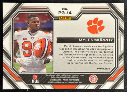 Myles Murphy 2023 Prizm Draft Picks PreGame Pre Game Tigers Bengals Sports Trading Cards