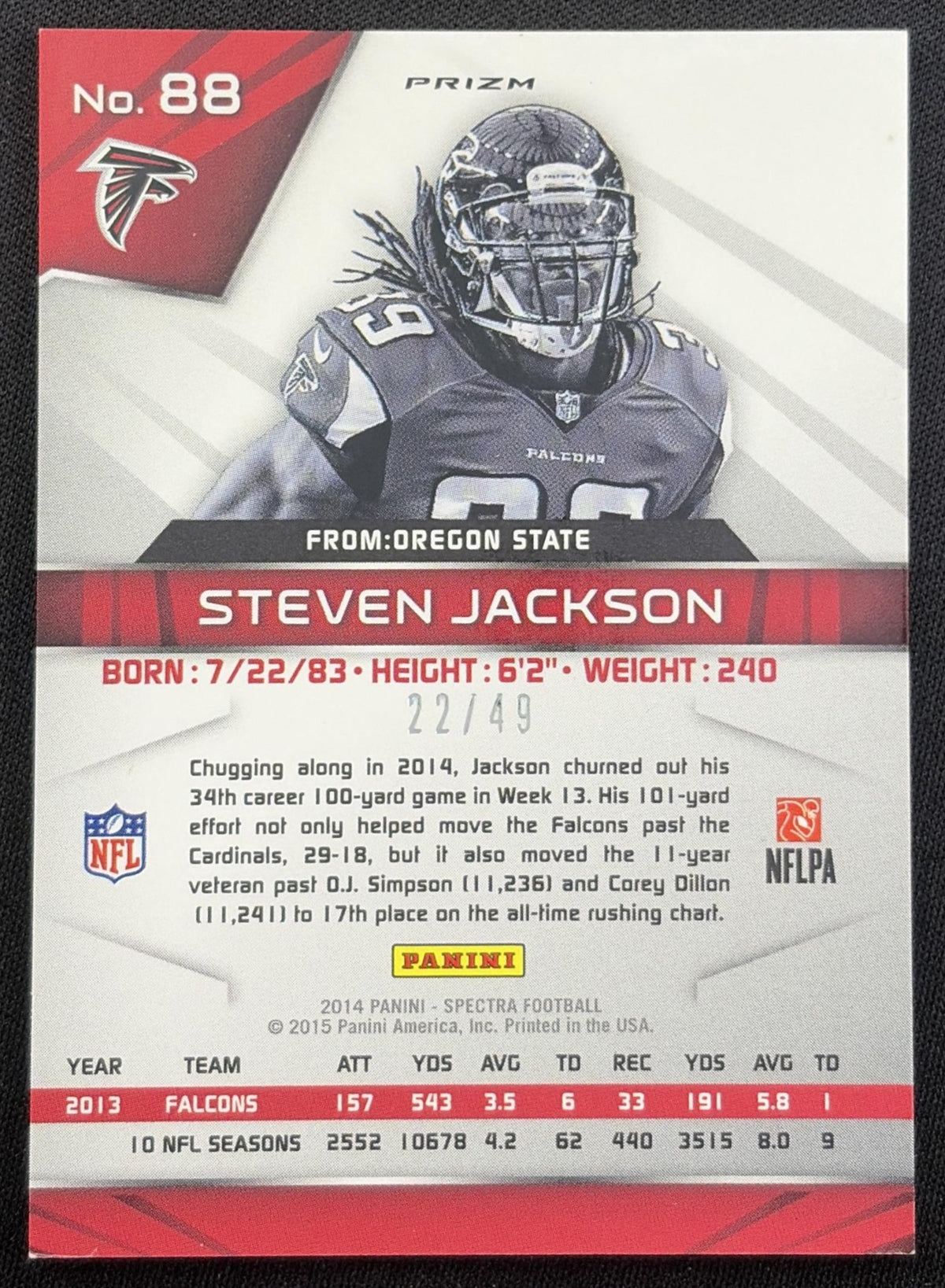 DeSean Jackson 2014 Panini Spectra Prizms Blue /49 Redskins Washington Redskins