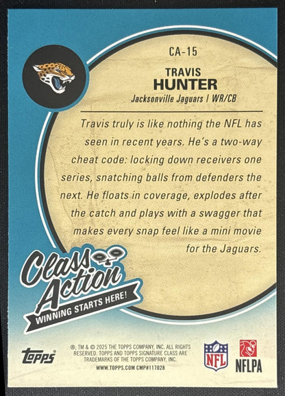 Travis Hunter 2025 Topps Signature Class Action Jaguars back