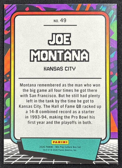 Joe Montana 2026 Panini 90s Pop Culture Silver