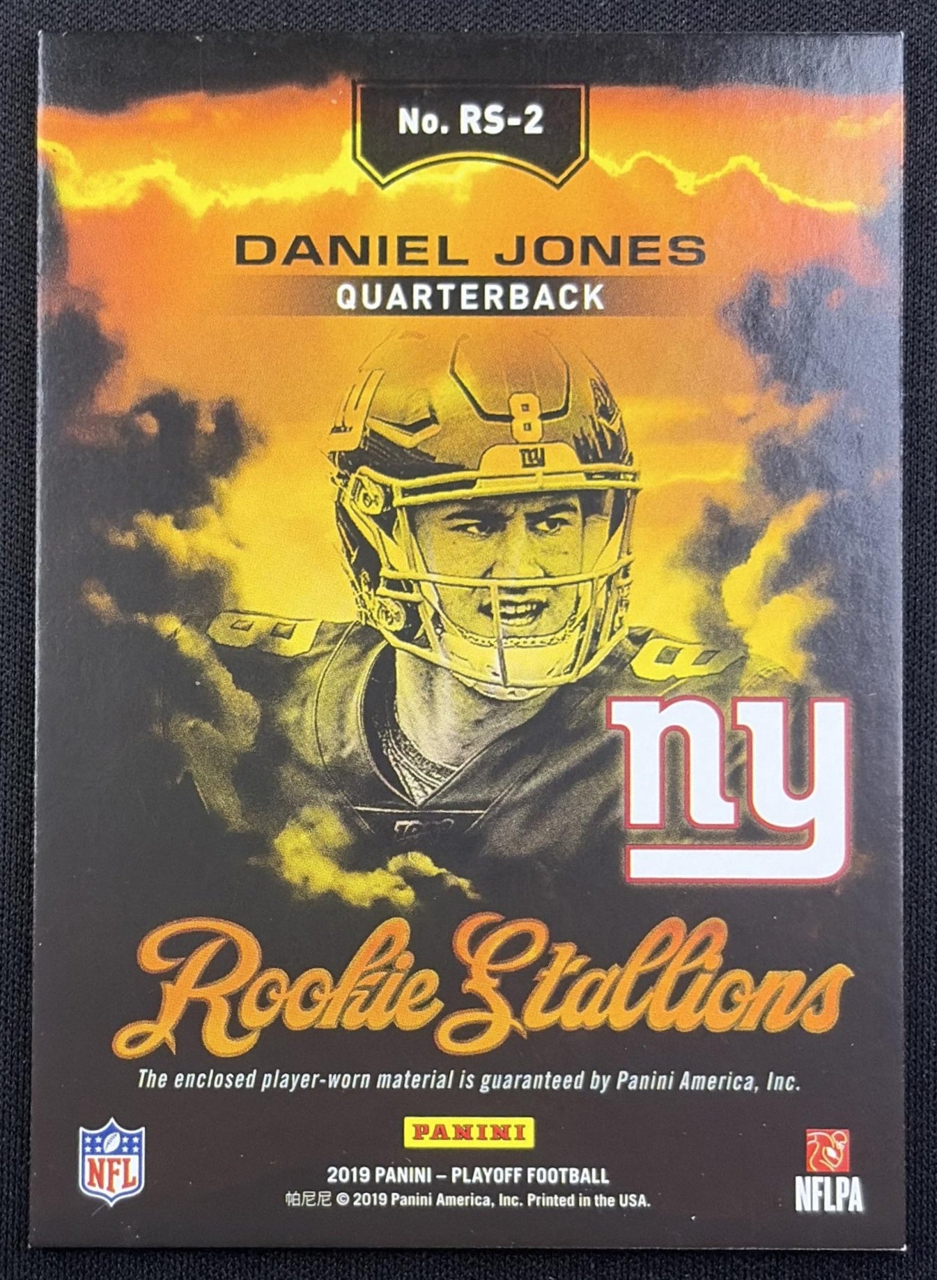 Daniel Jones 2019 Panini Playoff Rookie Stallions Giants