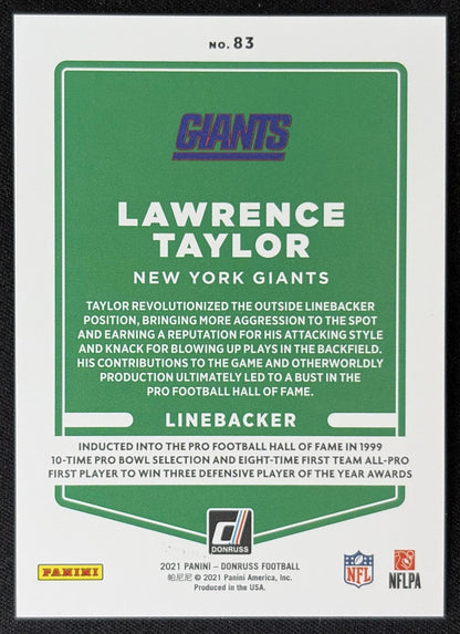 Lawrence Taylor 2021 Panini Donruss Press Proof Premium Giants - New York Giants
