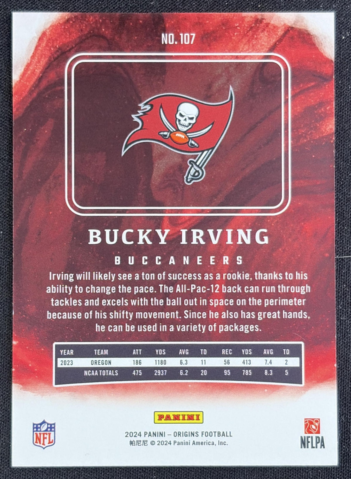 Bucky Irving 2024 Panini Origins Rookies Buccaneers