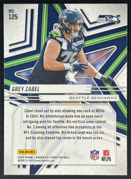 Grey Zabel 2025 Panini Rookies & Stars Seahawks Sports Trading Cards