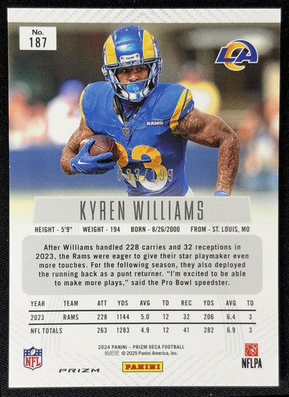 Kyren Williams 2024 Panini Prizm Deca Red /199 Rams