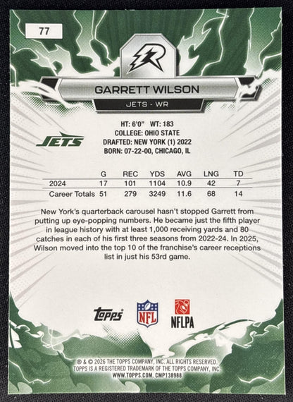 Garrett Wilson 2025 Topps Resurgence Jets New York Jets back
