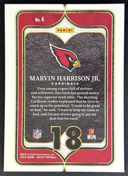 Marvin Harrison Jr. 2024 Panini Select Numbers Cardinals Football