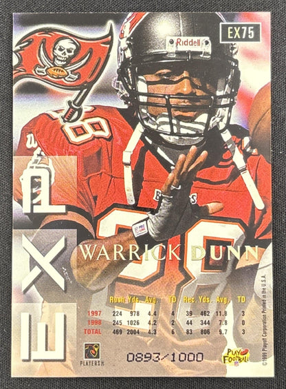 Warrick Dunn 1999 Playoff Prestige EXP Reflections Gold /1000 Buccaneers