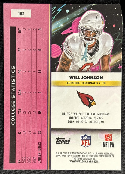 Will Johnson 2025 Topps Cosmic Chrome Cardinals