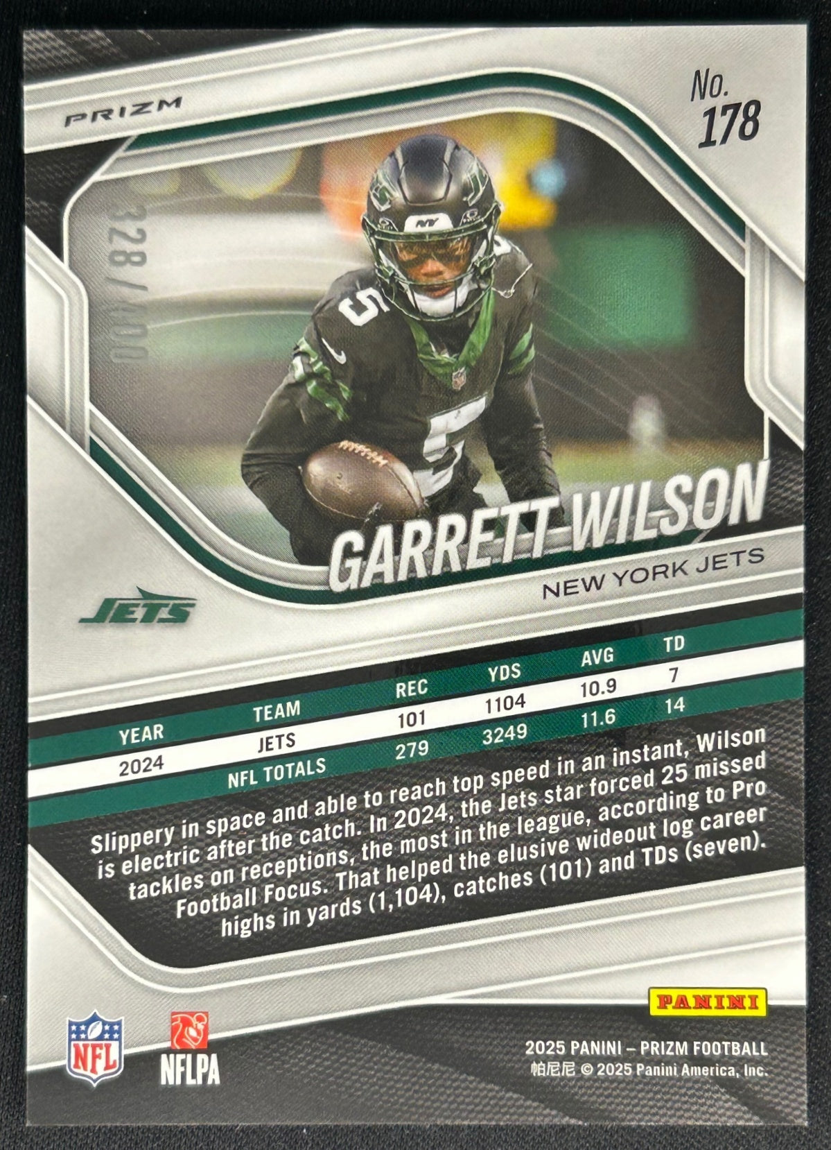 Garrett Wilson 2025 Panini Prizm Pandora /400 Jets Sports Trading Cards