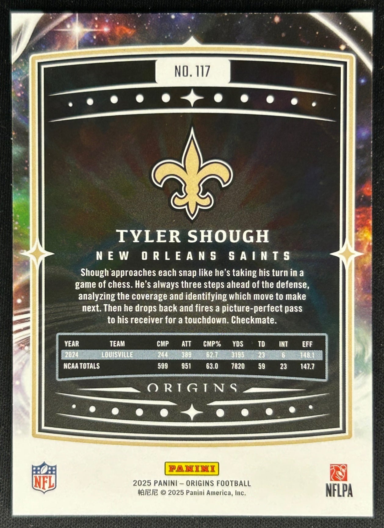 Tyler Shough 2025 Origins Rookie Saints Sports Trading Cards