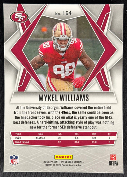 Mykel Williams 2025 Phoenix White Shimmer 49ers back