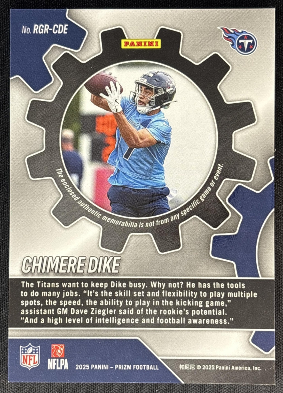 Chimere Dike 2025 Panini Prizm Rookie Gear Pink