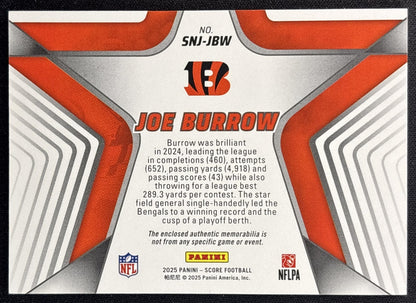 Joe Burrow 2025 Panini Score Stars of the NFL Jersey Bengals 2 Back