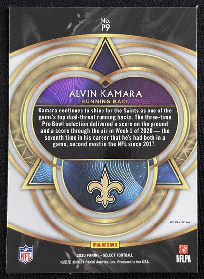 Alvin Kamara 2020 Panini Select Phenomenon Prizm Saints - back