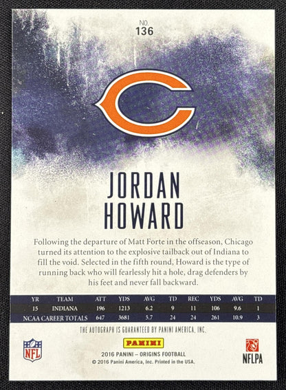 Jordan Howard 2016 Panini Origins Rookie Auto Bears