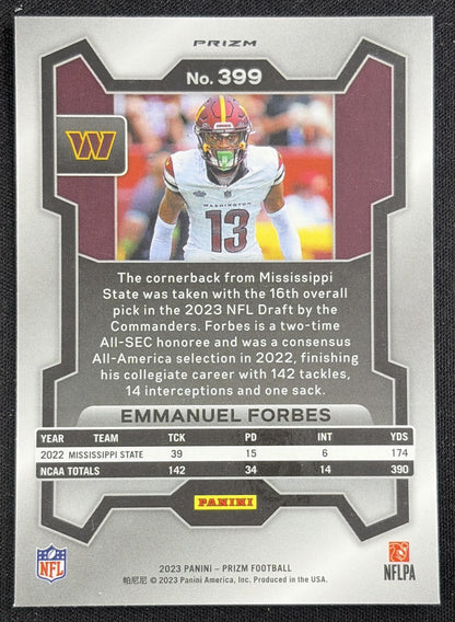 Emmanuel Forbes 2023 Panini Prizm Silver Commanders