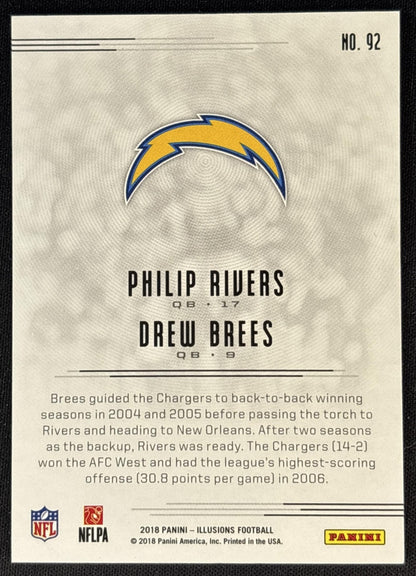 Philip Rivers Drew Brees 2018 Panini Illusions Chargers Sports Trading Cards